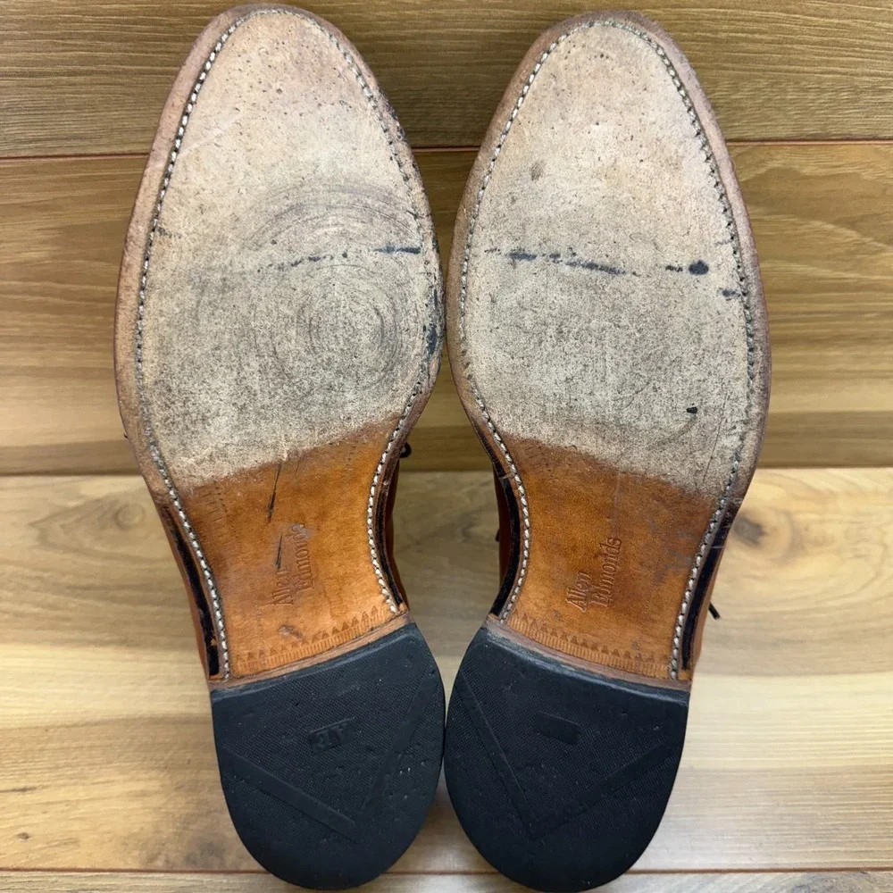 Allen Edmonds Delray Brown Leather Split Toe Dress Oxfords 9 D Reddish‎ Brown